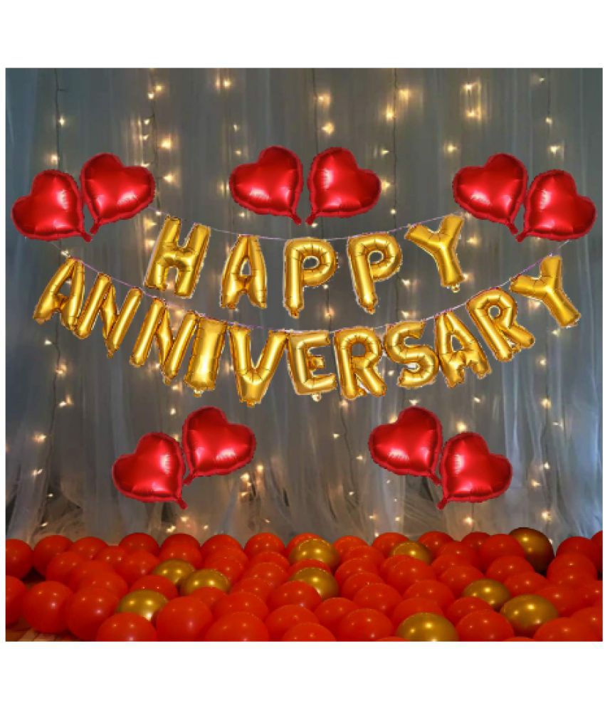     			Jolly Party  Red And Golden Happy Anniversary Decorations