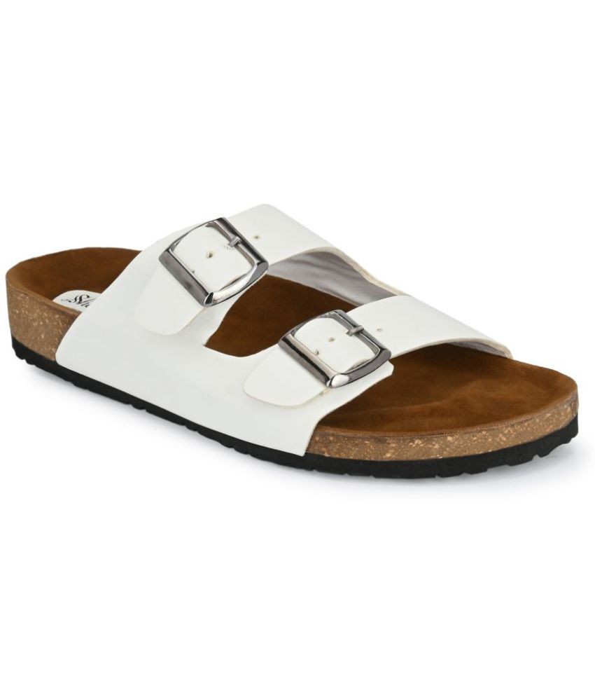     			SHENCES - White Men's Sandals