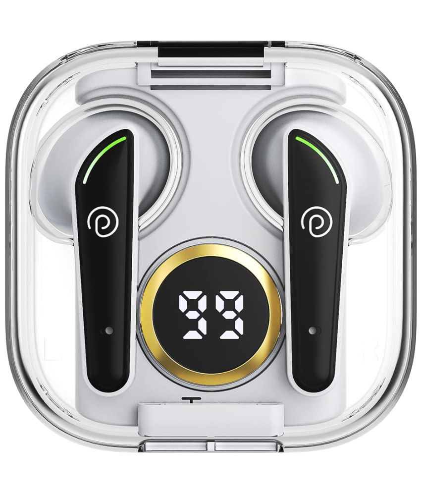 pTron Bassbuds Nyx On Ear Bluetooth Headphone 32 Hours Playback IPX4(Splash & Sweat Proof) Passive noise cancellation -Bluetooth V 5.2 White