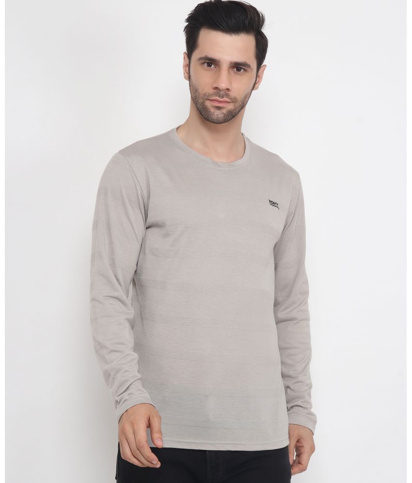     			xohy - Grey Cotton Blend Regular Fit Men's T-Shirt ( Pack of 1 )