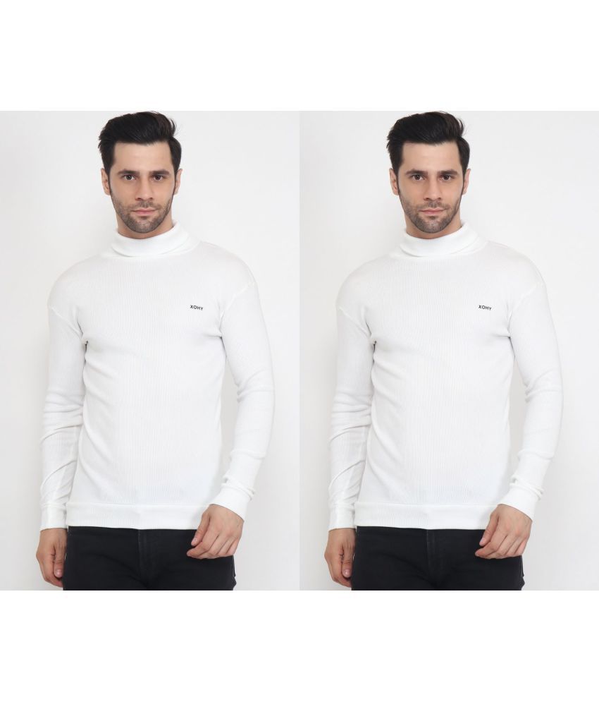     			xohy - White Cotton Blend Men's Pullover Sweater ( Pack of 2 )