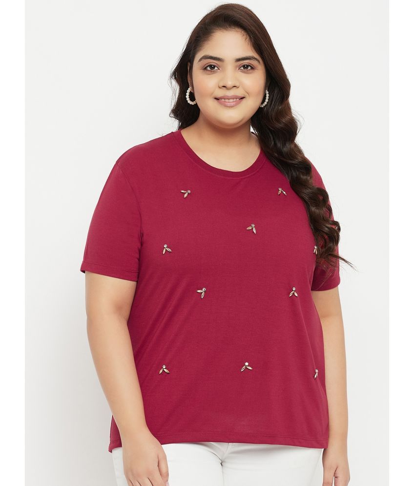     			AUSTIVO - Maroon Cotton Blend Women's Regular Top ( Pack of 1 )