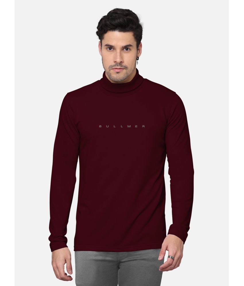     			BULLMER Pack of 1 Cotton Blend Regular Fit Men's T-Shirt ( Burgundy )