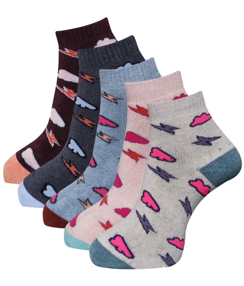     			Dollar - Multicolor Cotton Women's Ankle Length Socks ( Pack of 5 )