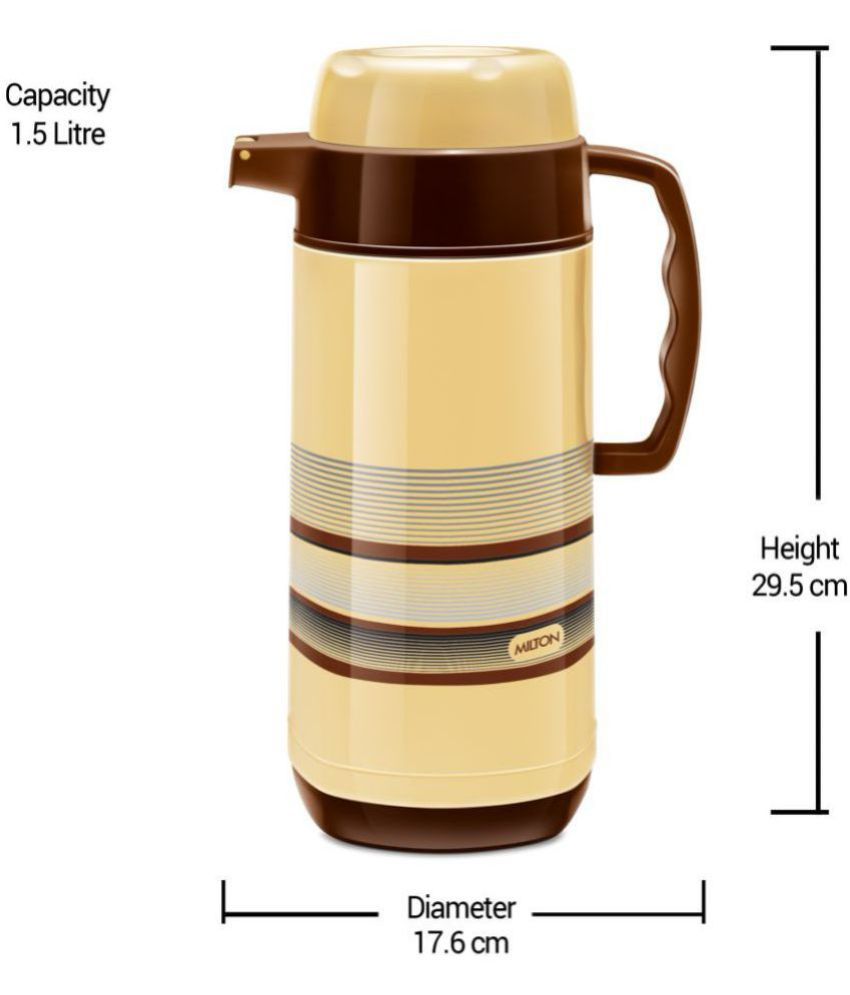     			Milton Regal Tuff Inner Stainless Steel Jug, 1.5 Litre, 1 Piece, Brown | BPA Free | Hot and Cold | Easy to Carry | Leak Proof | Tea | Coffee | Water | Hot Beverages