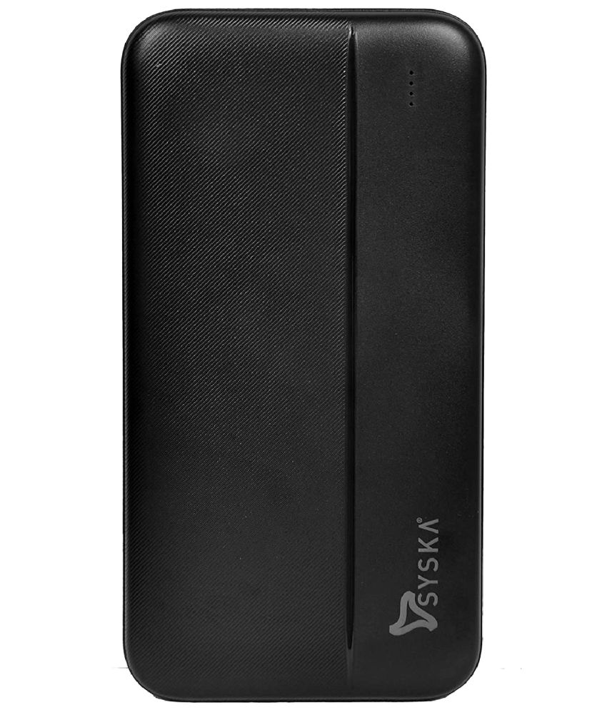     			Syska 10000 mAh(20 W) Fast Charging Lithium_Polymer  Power Bank(Black) Compatible with Mobile/Tablets