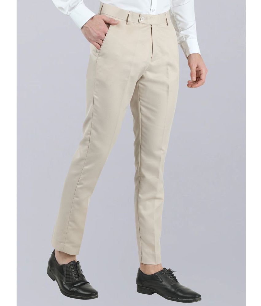     			VEI SASTRE Cream Slim Formal Trouser ( Pack of 1 )