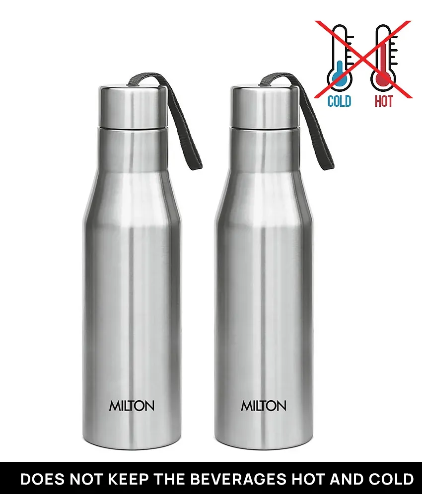 Milton Aqua 1000 Stainless Steel Water Bottle, Set of 3, 950 ml Each, Silver | Leak Proof | Office Bottle | Gym Bottle | Home | Kitchen | Hiking 