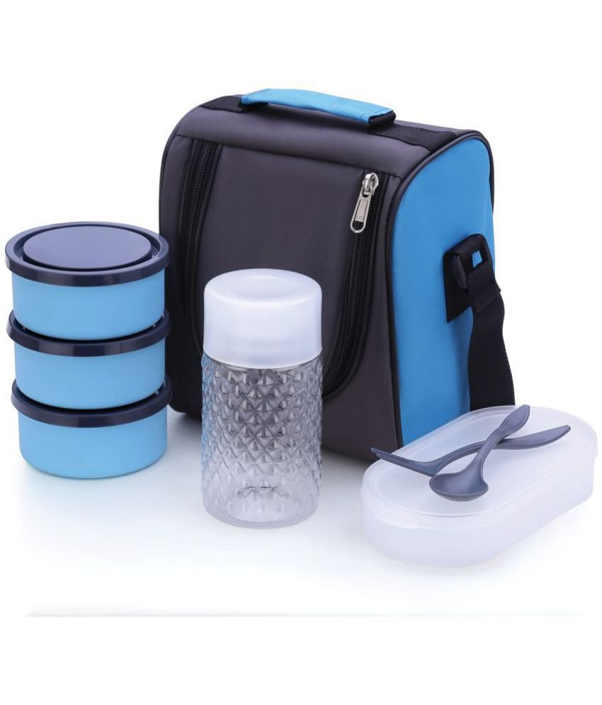     			Analog kitchenware - School,College,Office Lunch Box/Tiffin Blue Stainless Steel Lunch Box ( Pack of 1 ) 250 ml