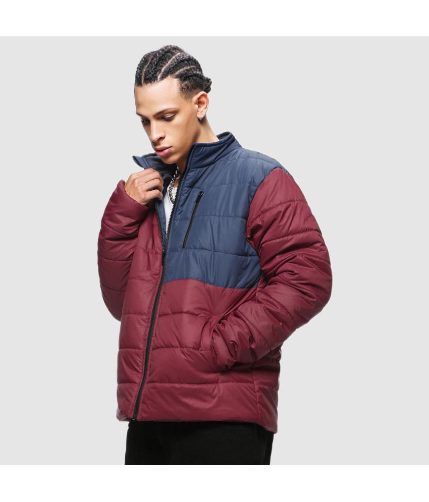     			Bewakoof - Maroon Nylon Relaxed Fit Men's Puffer Jacket ( Pack of 1 )