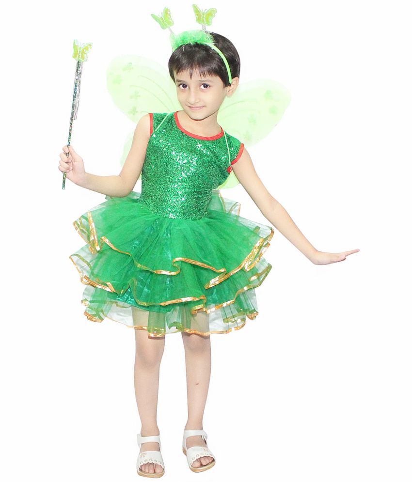     			Kaku Fancy Dresses Fairy Tales Character Tinkel Bell Costume for Girls - Green, 3-4 Years