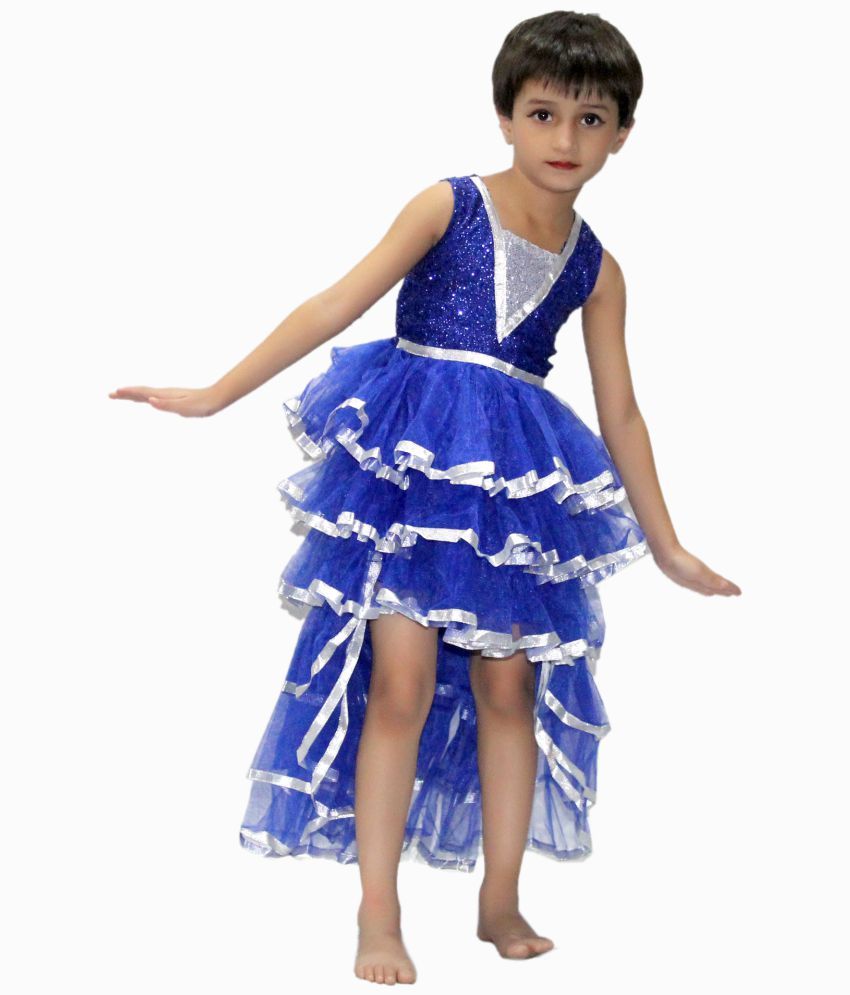     			Kaku Fancy Dresses Latin Dance Fringe Dress for Girls/Latin Salsa Dress/Latin Dance Costumes -Blue, 7-8 Years, for Girls