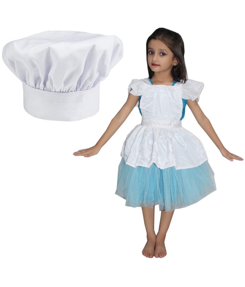     			Kaku Fancy Dresses White Apron For Chef Costume with Chef Cap for Kids Fancy Dress Costume - 7-8 Years