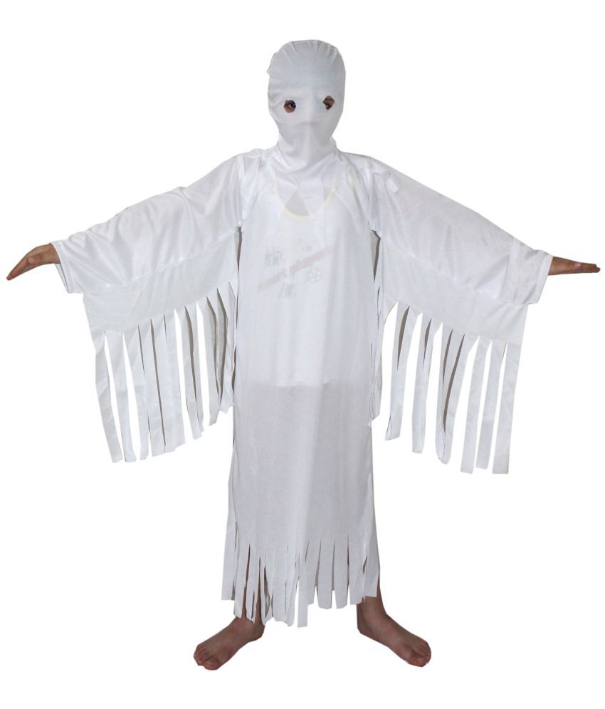     			Kaku Fancy Dresses White Ghost Halloween Costume/California Cosplay Costume -White, 7-8 Years, For Boys & Girls