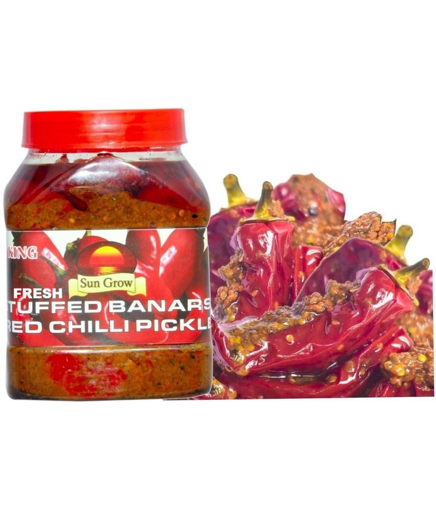     			Sun Grow Fresh Organic HomeMade Stuffed Banarasi Red Chilli Pickle Achaar (Taste of Banaras) Pickle 1 kg
