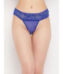 Clovia - Blue Lace Solid Women's Thongs ( Pack of 1 )