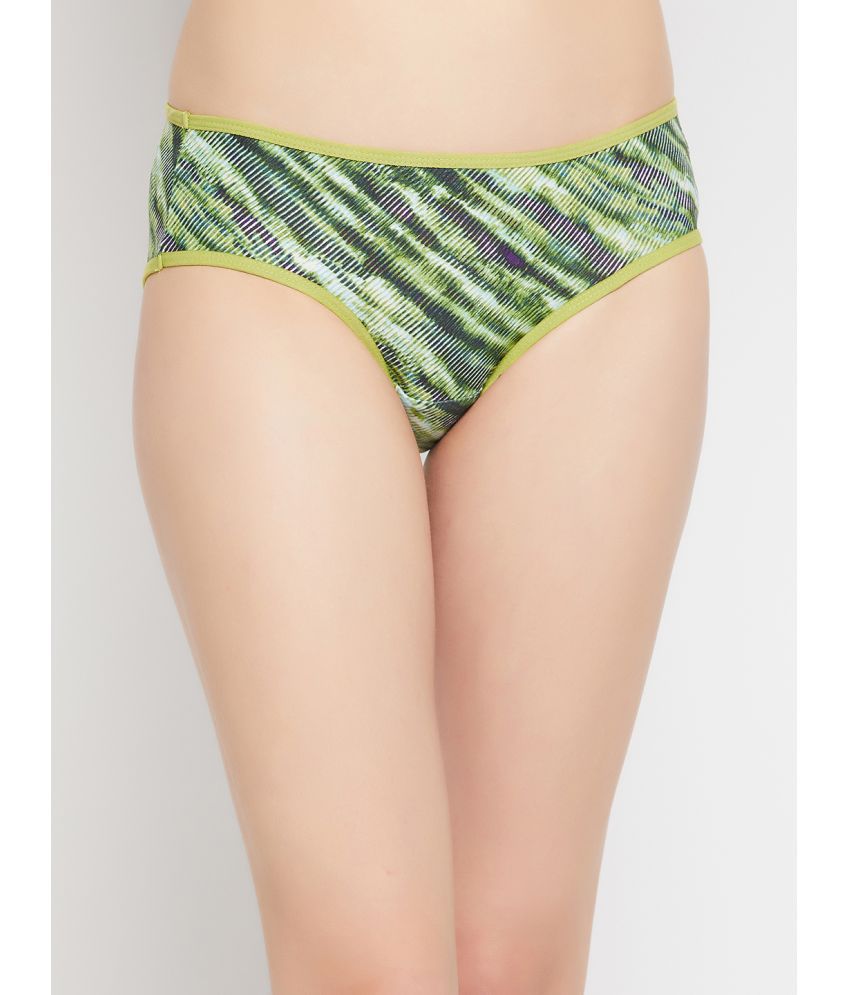     			Clovia Cotton Printed Women's Bikini ( Green )