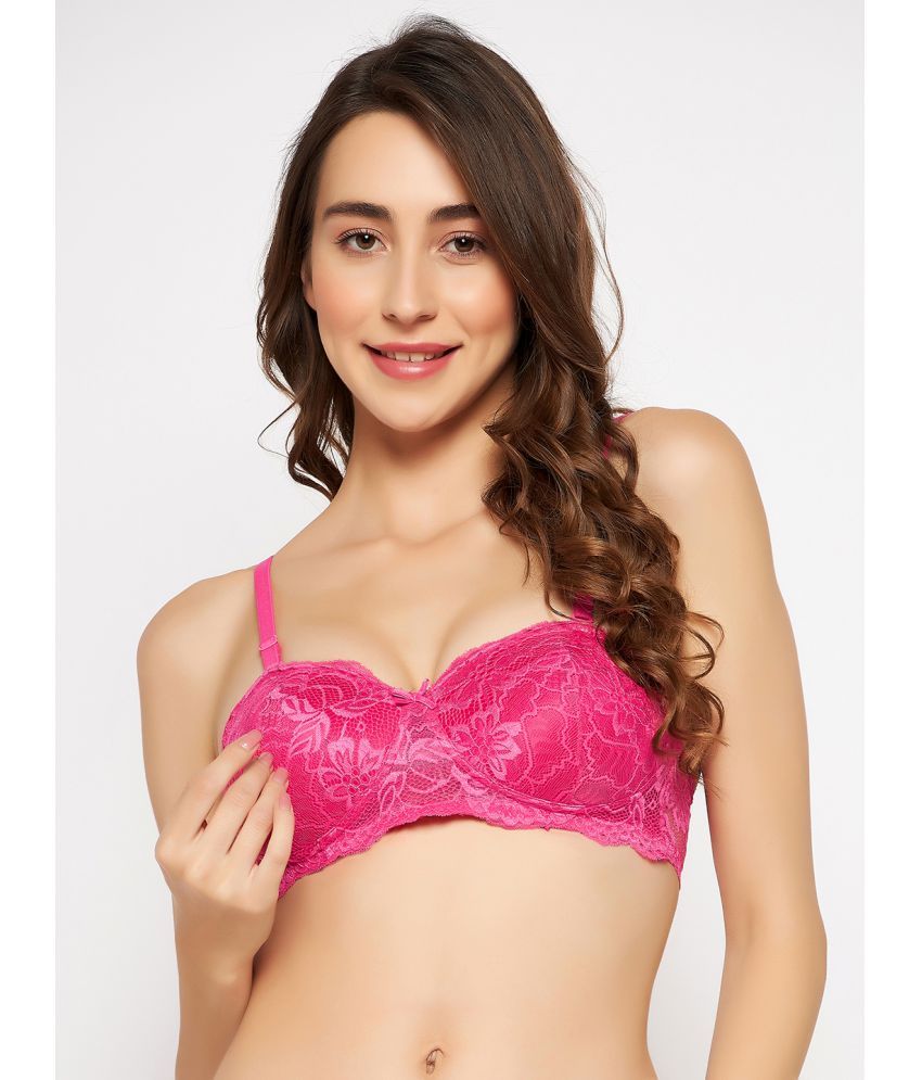     			Clovia Lace Women's Balconette Bra ( Pink )