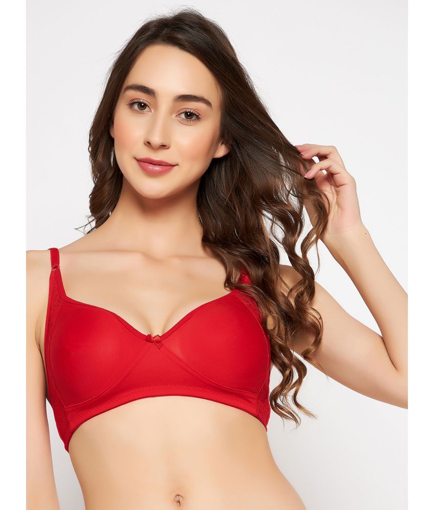     			Clovia Cotton Non Padded Women's T-Shirt Bra ( Red )