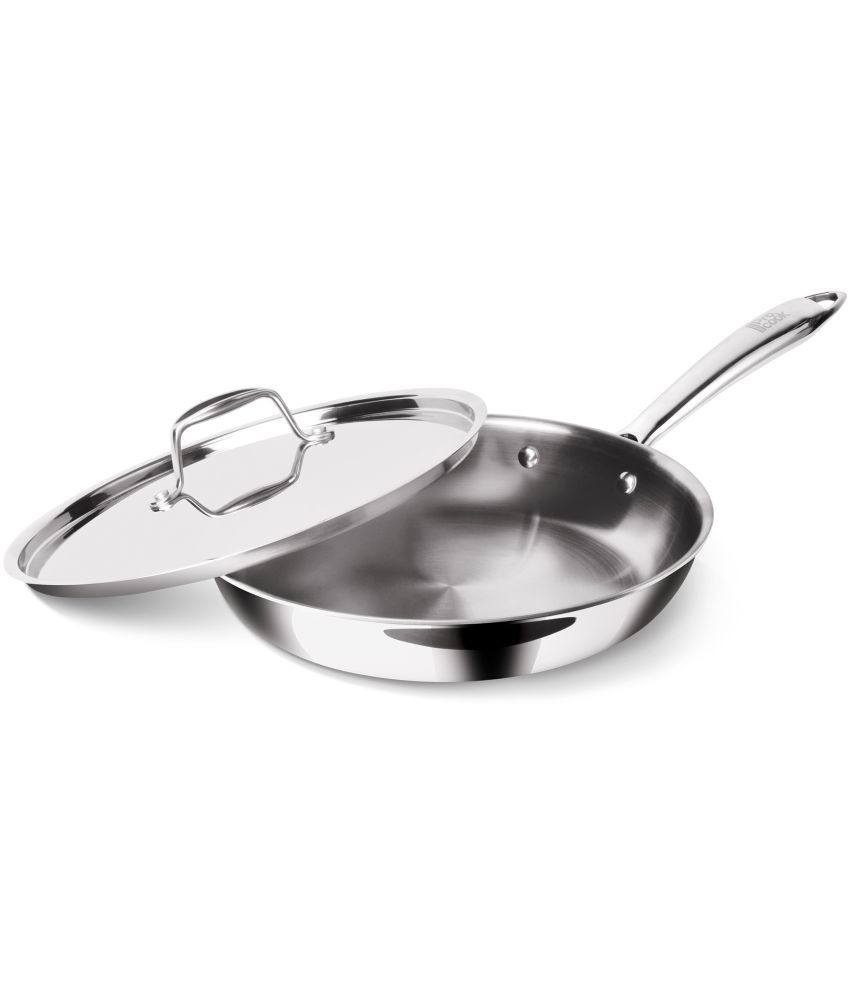     			Milton Pro Cook Triply Stainless Steel Fry Pan with Lid, 22 cm / 1.5 Litre