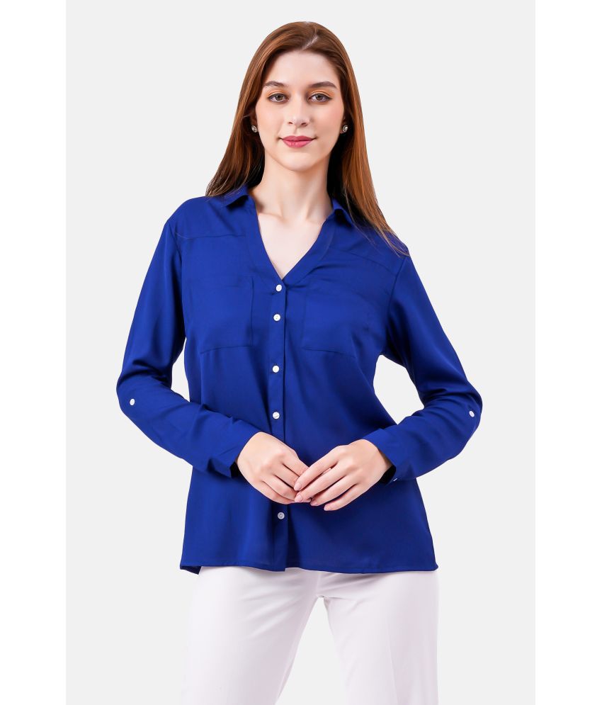     			NUEVOSDAMAS - Blue Polyester Women's Shirt Style Top ( Pack of 1 )