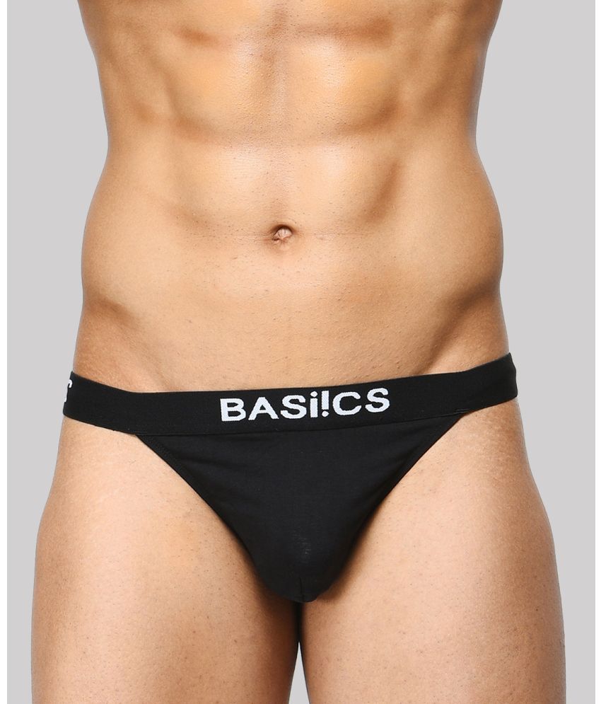     			BASIICS By La Intimo - Black BCSTH01 Spandex Men's Thongs ( Pack of 1 )