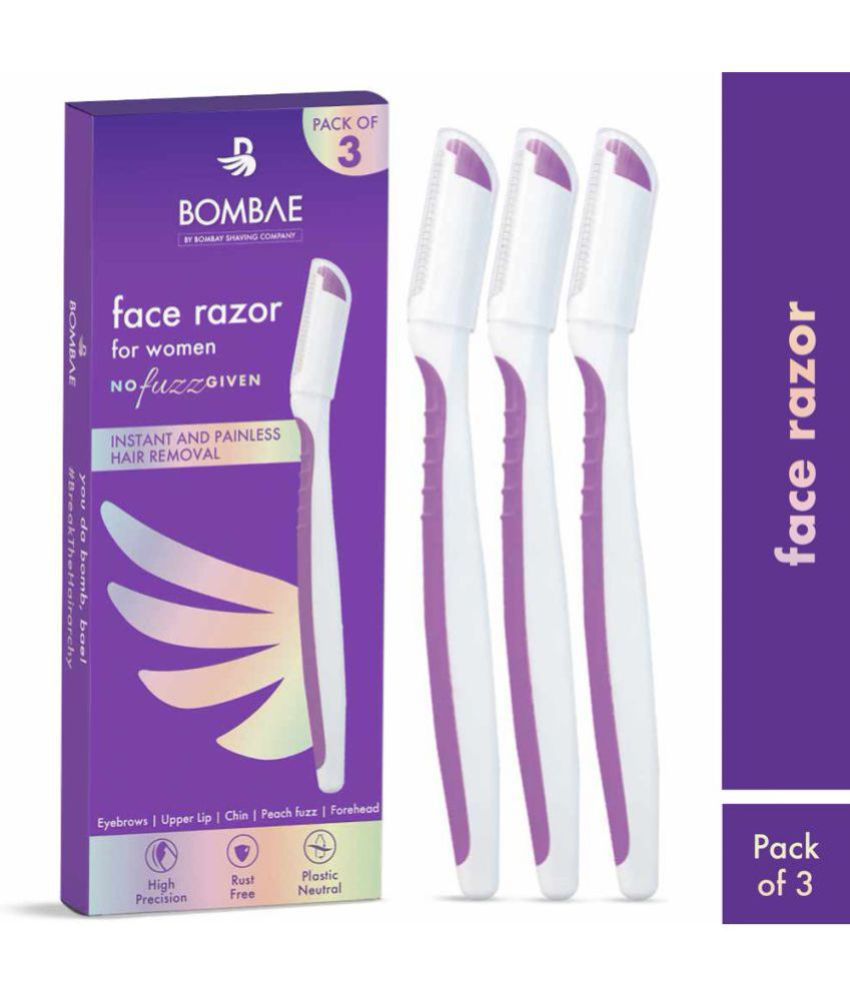 Bombae Face Razor for women|Painless & Safe facial hair remover for women|Razor for Eyebrow, Upper Lip, Forehead, Peach Fuzz, Chin