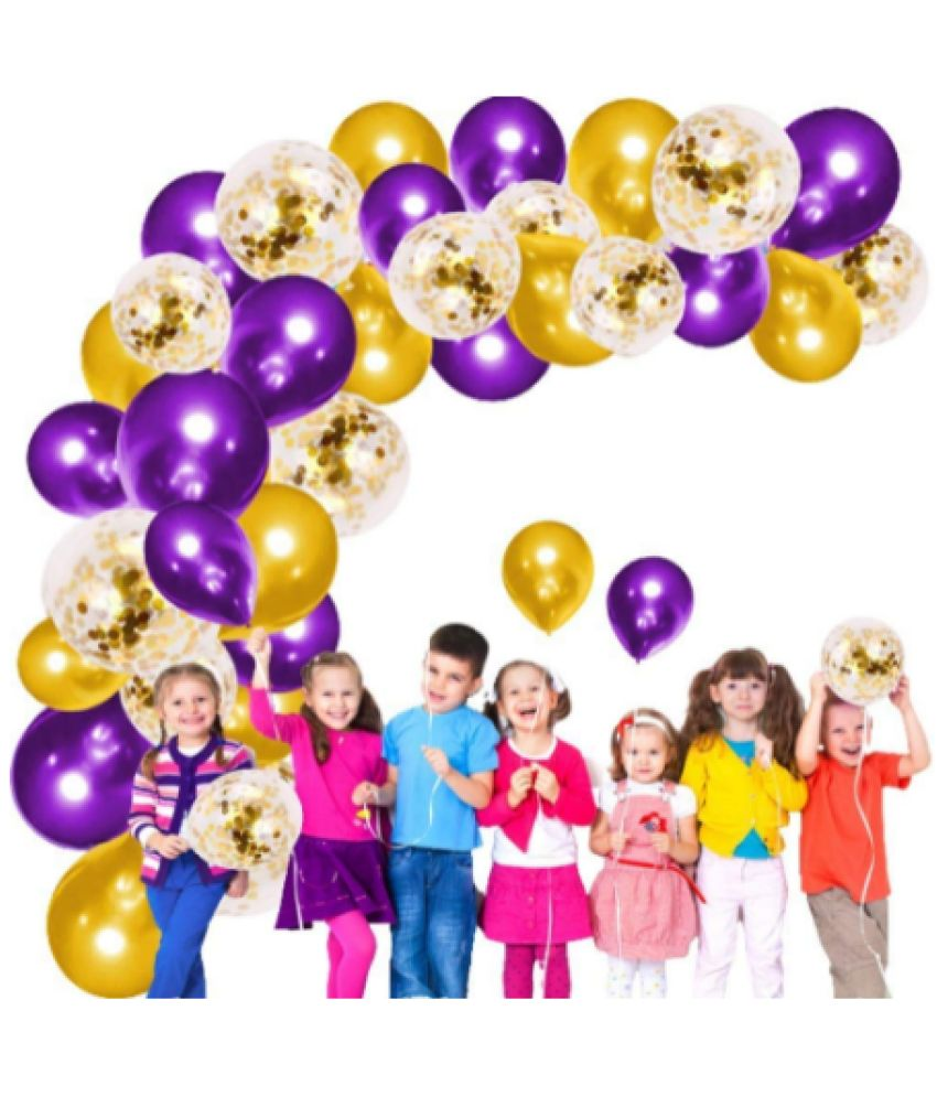     			Jolly Party  Purple And Golden Balloon Combo Of 102 Pcs