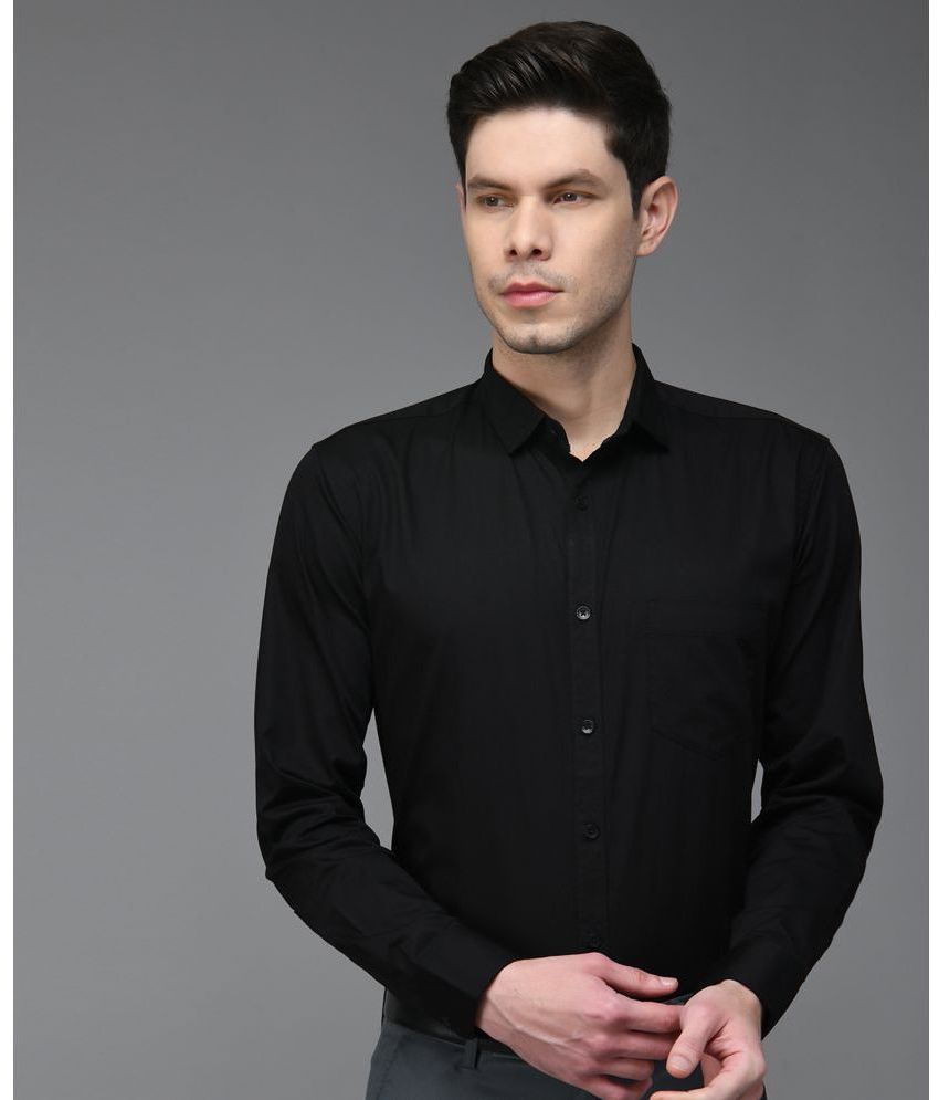     			KIBIT - Black Cotton Slim Fit Men's Formal Shirt ( Pack of 1 )