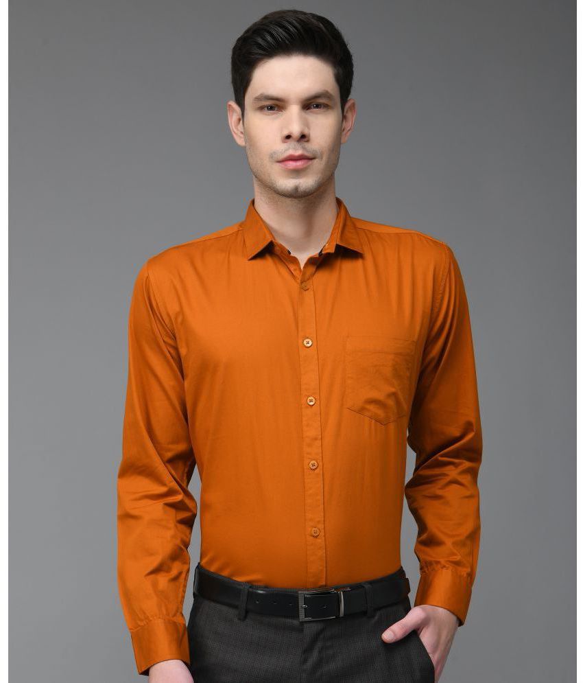     			KIBIT - Brown Cotton Slim Fit Men's Formal Shirt ( Pack of 1 )