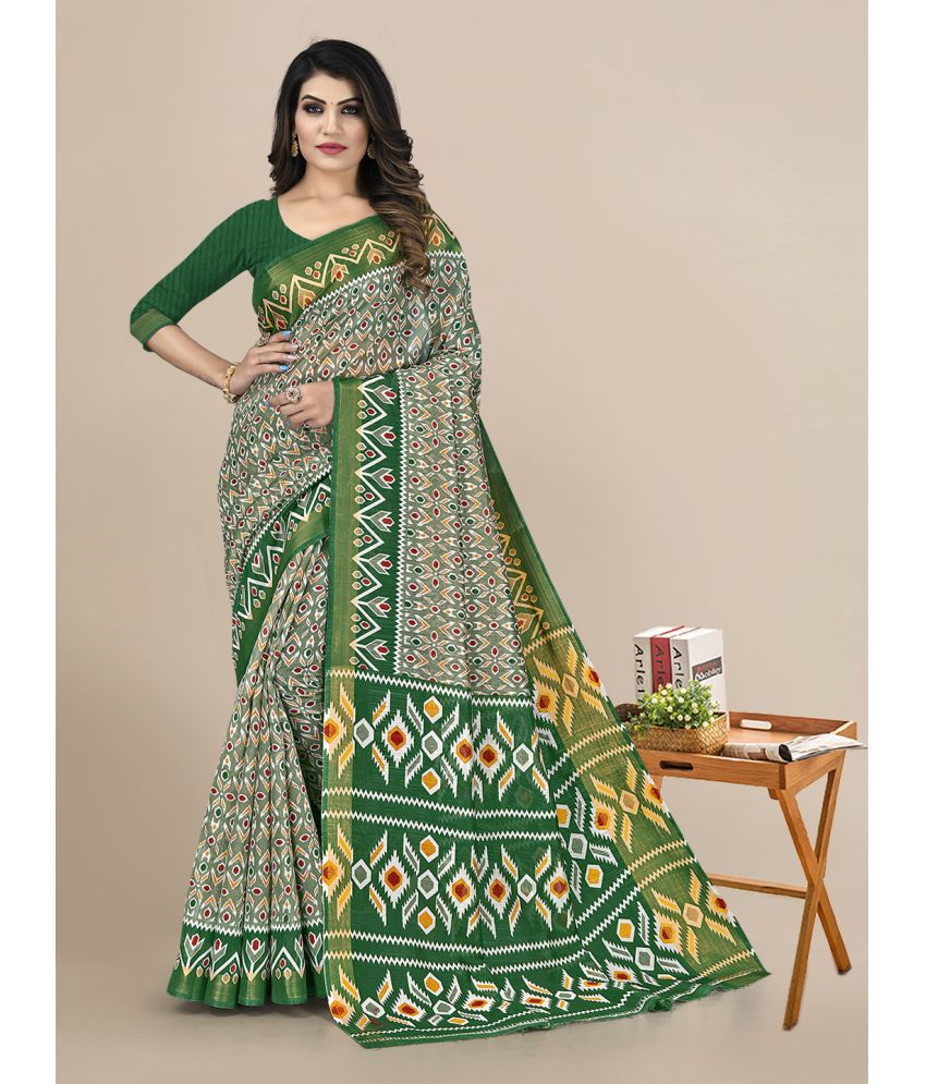     			Rekha Maniyar - Green Art Silk Saree With Blouse Piece ( Pack of 1 )