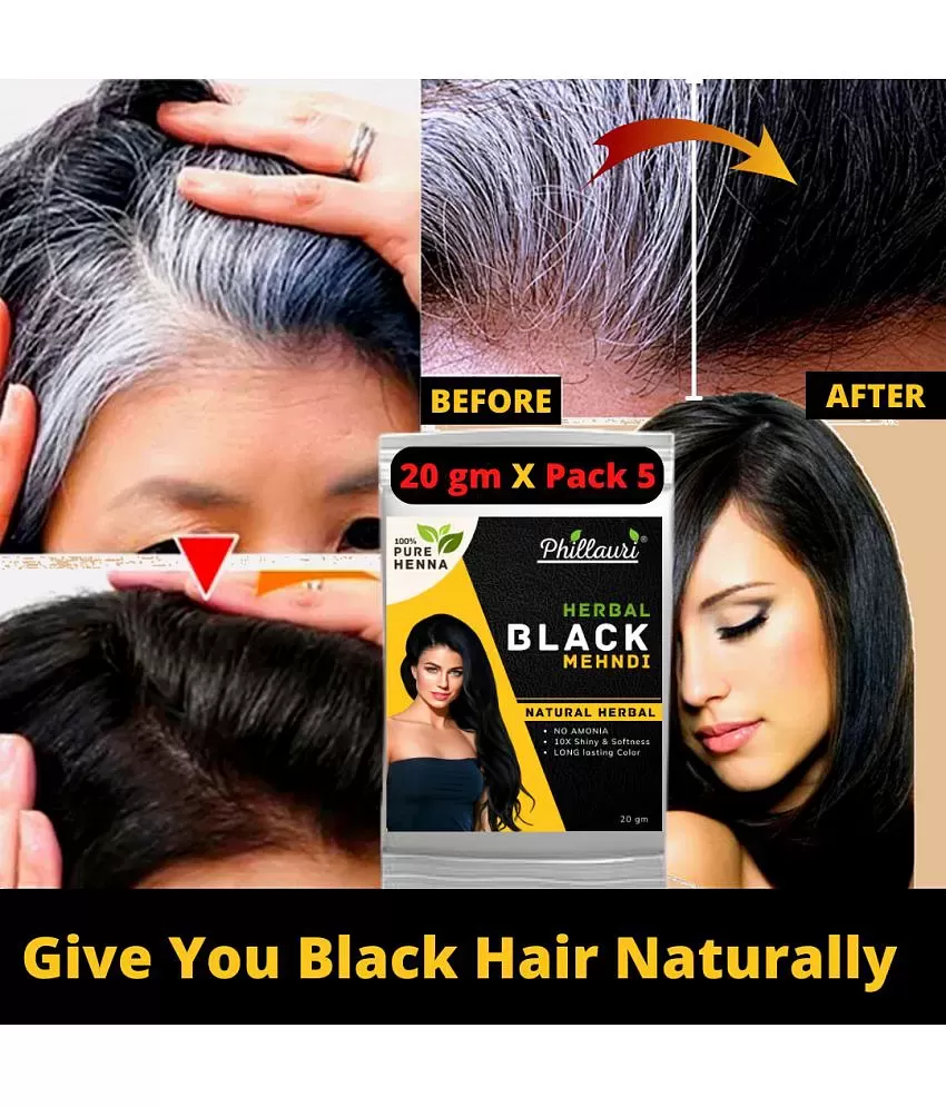 Buy HM Herbal Me Certified Natural Soft Black Henna Hair Colour 200 gm  Online at Best Price - Powder