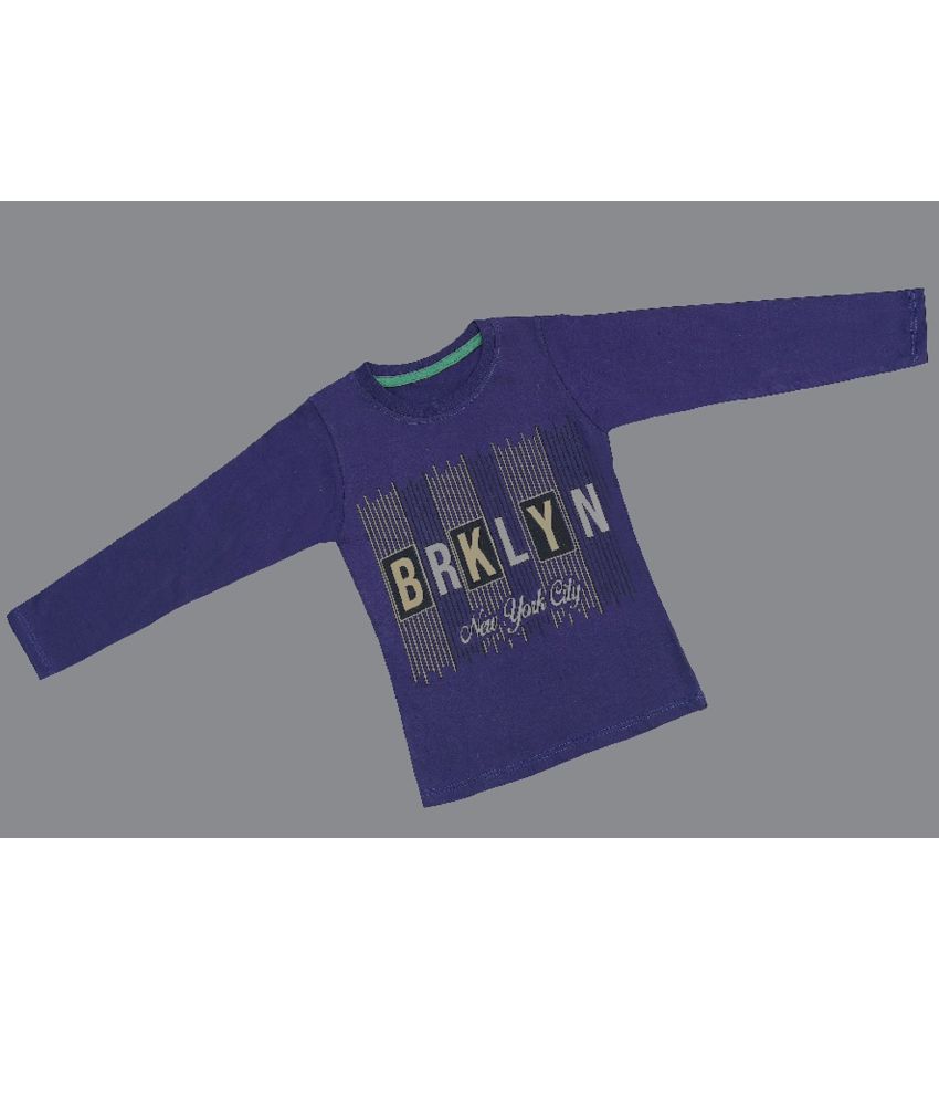 Dependable - Denim Blue Cotton Blend Boy's T-Shirt ( Pack of 1 )