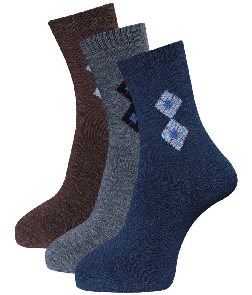     			Dollar - Woollen Men's Argyle Multicolor Full Length Socks ( Pack of 3 )