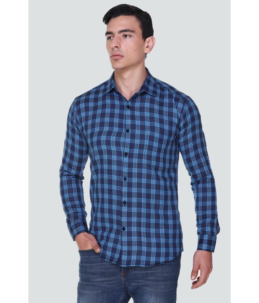 HVBK - Blue Cotton Blend Regular Fit Men's Casual Shirt ( Pack of 1 )