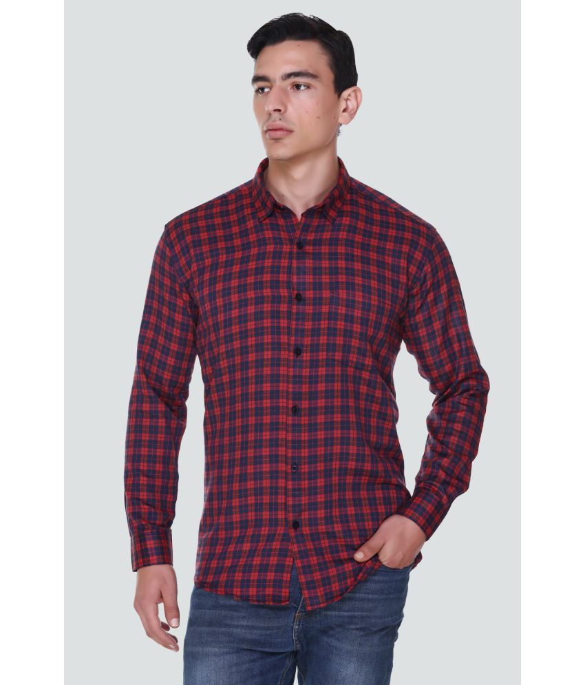     			HVBK - Red Cotton Blend Regular Fit Men's Casual Shirt ( Pack of 1 )