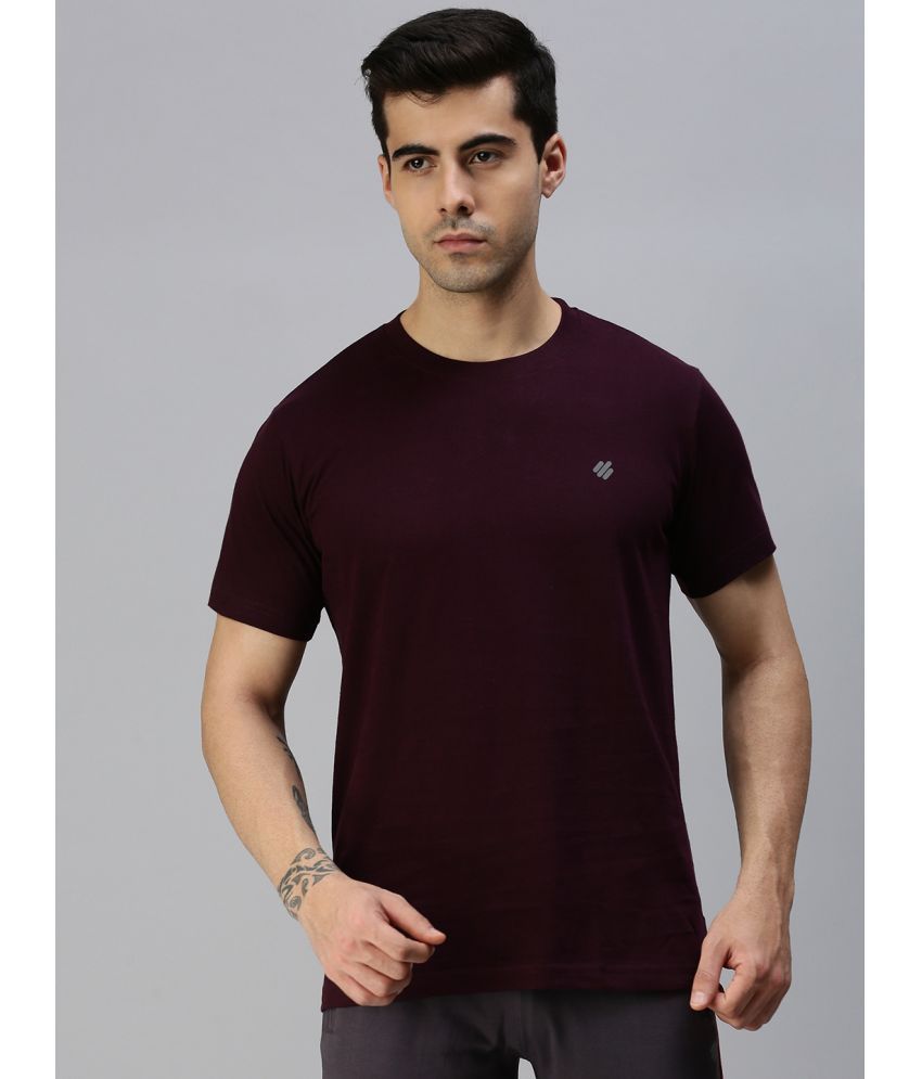     			ONN Pack of 1 Cotton Blend Regular Fit Men's T-Shirt ( Purple )