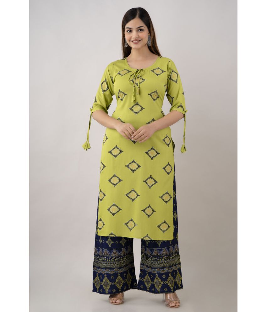     			Kapadia - Green Straight Rayon Women's Stitched Salwar Suit ( Pack of 1 )