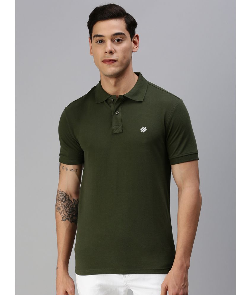     			ONN - Olive Cotton Blend Regular Fit Men's Polo T Shirt ( Pack of 1 )