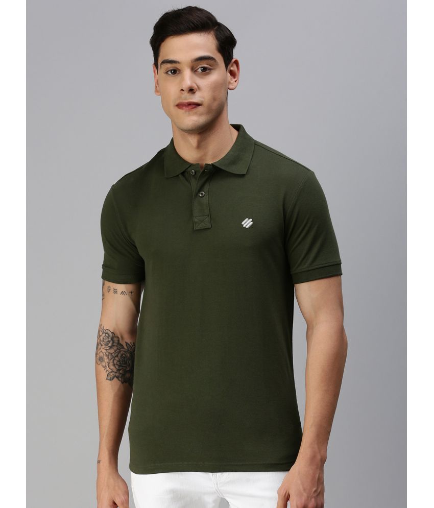     			ONN Pack of 1 Cotton Blend Regular Fit Solid Half Sleeves Men's Polo T Shirt ( Olive )