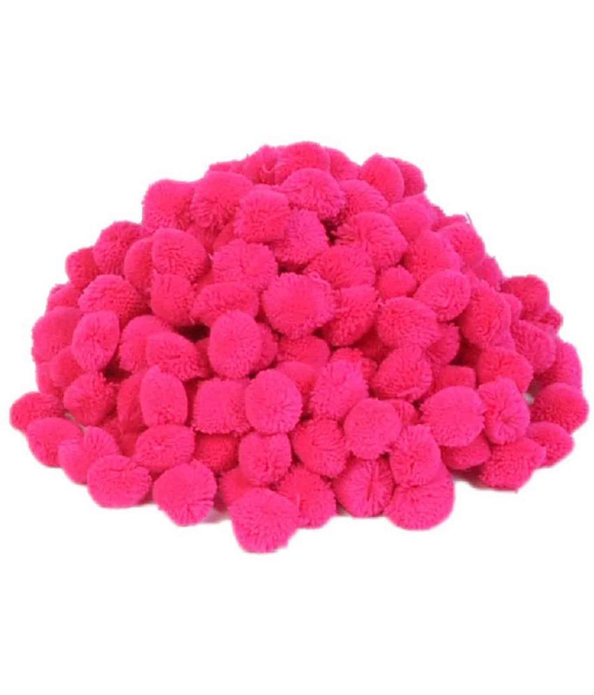     			PRANSUNITA Pom Pom Wool Balls, 20 mm, Used in Jewellery & Toran Making, Macrame Art, Decorations, Dresses, School Projects, etc, Pack of 230 pcs, Colour – Magenta
