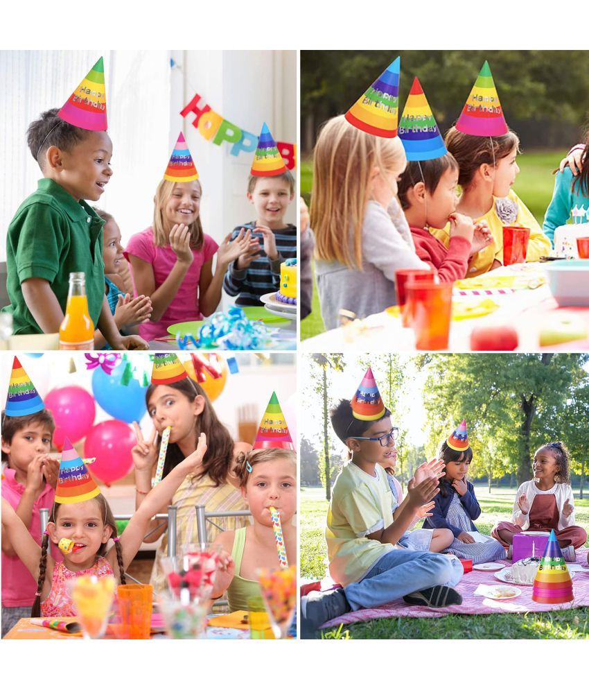 Party Propz Happy Birthday Caps for Kids 10Pcs Birthday Caps for