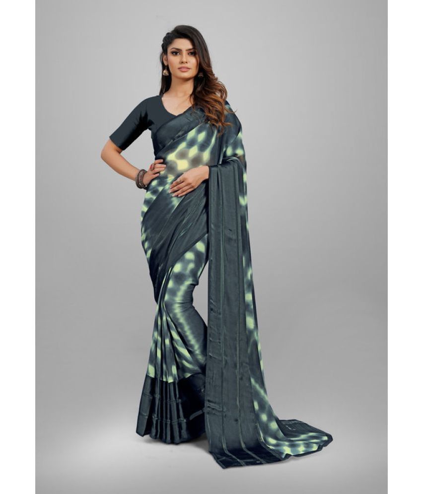     			Sitnjali Lifestyle - Grey Georgette Saree With Blouse Piece ( Pack of 1 )