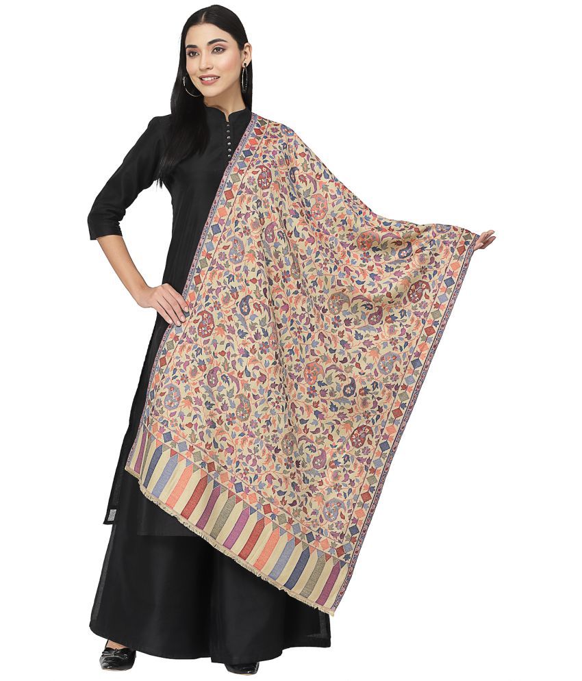     			Anekaant Beige Self Design Shawl - ( Pack of 1 )