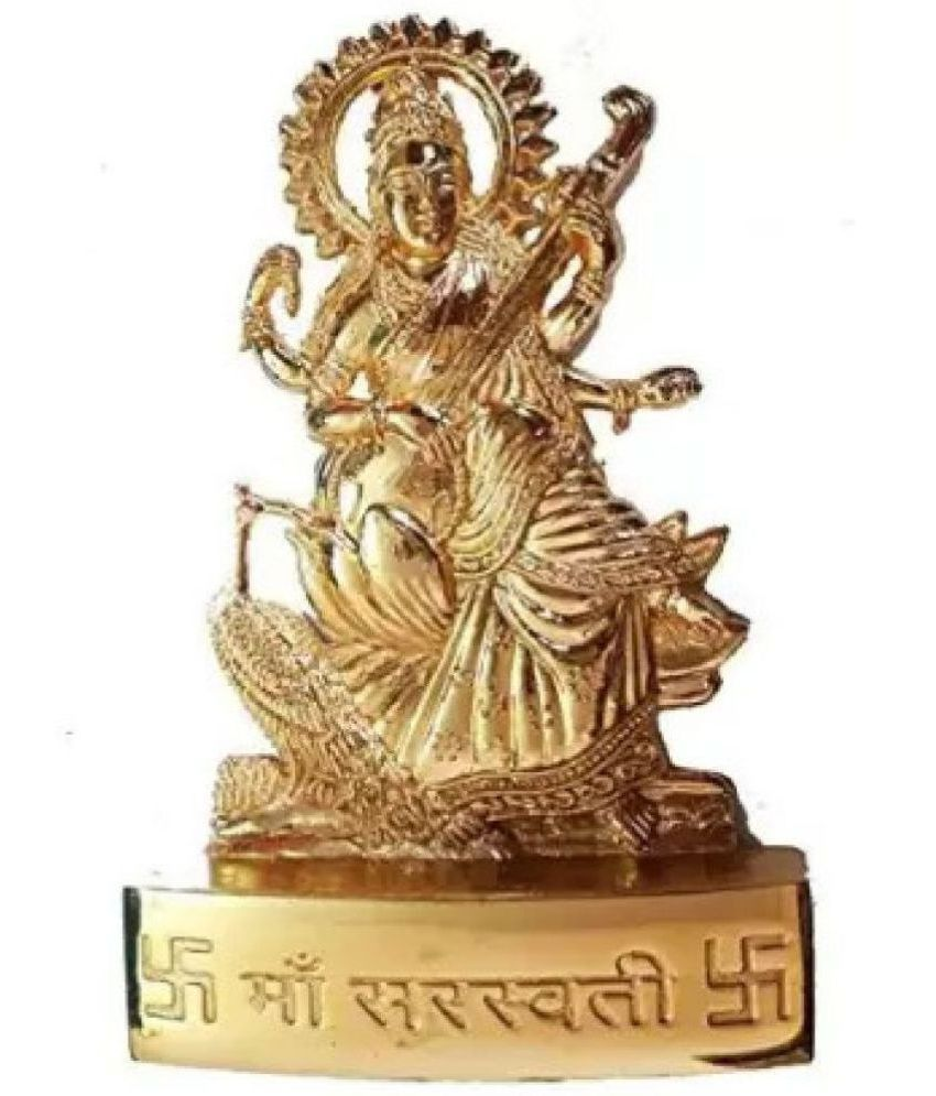     			DvR ClicK - Brass Goddess Saraswati 11 cm Idol