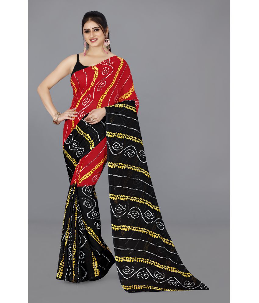     			ANAND SAREES - Red Georgette Saree Without Blouse Piece ( Pack of 1 )