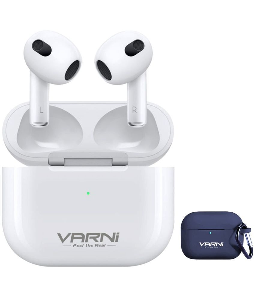 Varni Airgo + On Ear True Wireless (TWS) 15 Hours Playback IPX5(Splash & Sweat Proof) Active Noise cancellation -Bluetooth V 5.0 White
