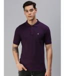 ONN Pack of 1 Cotton Blend Regular Fit Solid Half Sleeves Men's Polo T Shirt ( Purple )