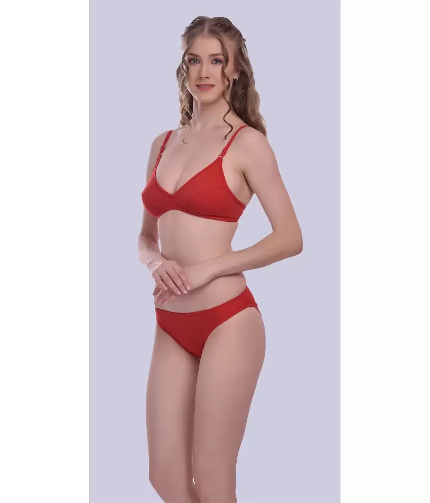 Buy Elina Women's Maroon Red B-Cup Pushup Bra (Set of 2) Online at