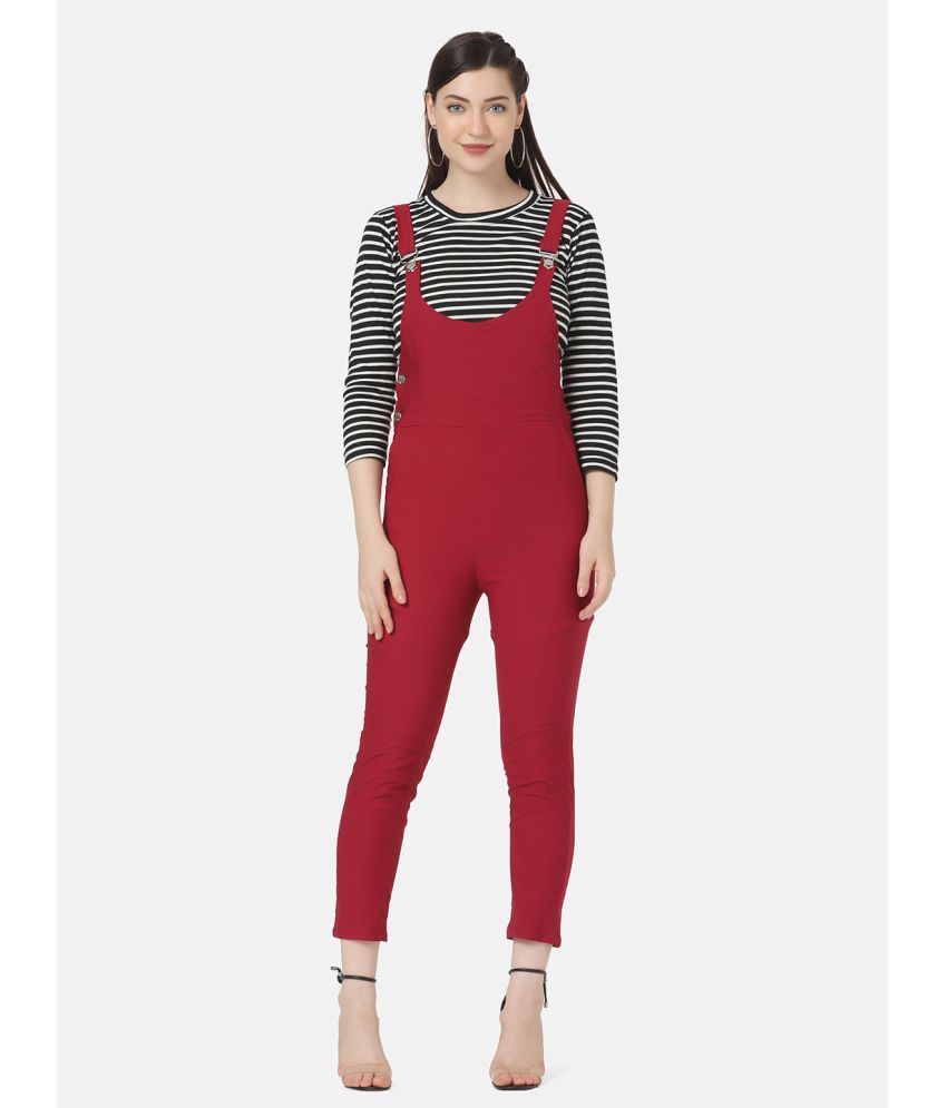     			BuyNewTrend - Maroon Cotton Blend Women's Dungarees ( Pack of 1 )